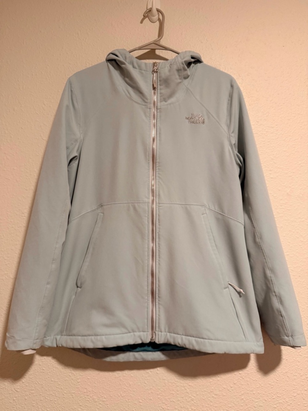 The North Face Women's Pale Blue Hooded Softshell Jacket
